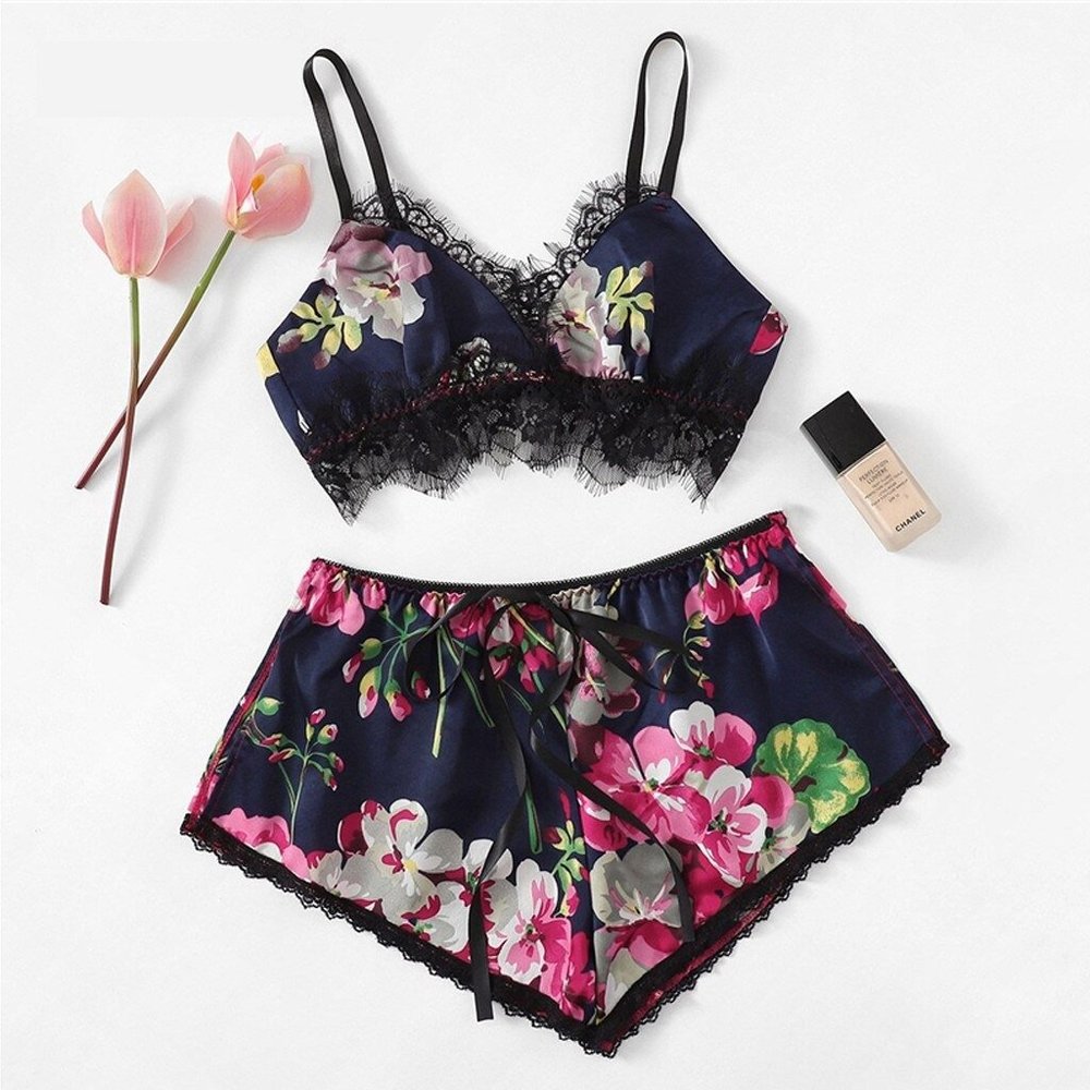 Pajama Set Women Sexy Lace Lingerie Set Ladies